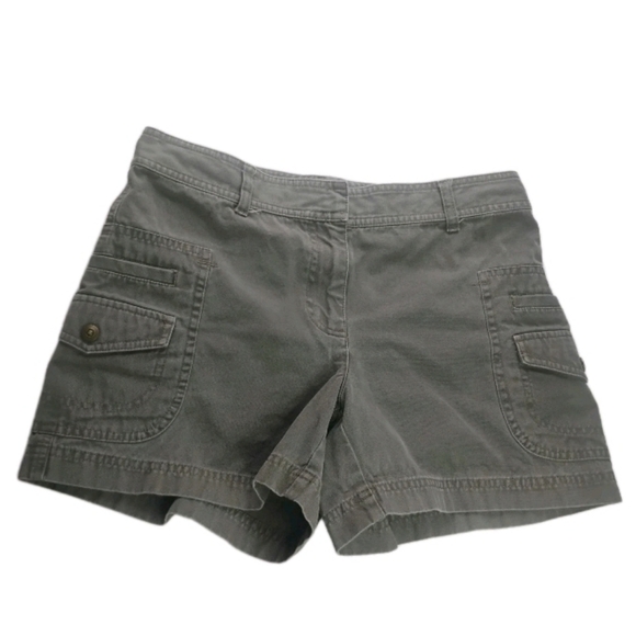 Bass Pants - Vintage Y2K Bass Women's Cargo Shorts Green Size 6 Cotton Mid Rise